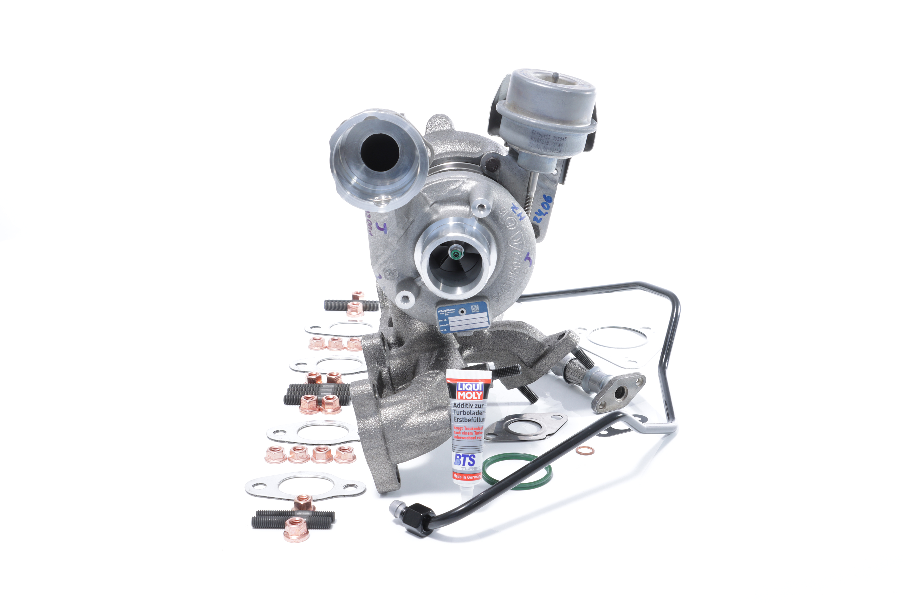 BTS TURBO T981233: Turbolader mit Ölzulaufleitung, mit Ölablaufleitung, mit Anbau-/Befestigungsmaterial ORIGINAL