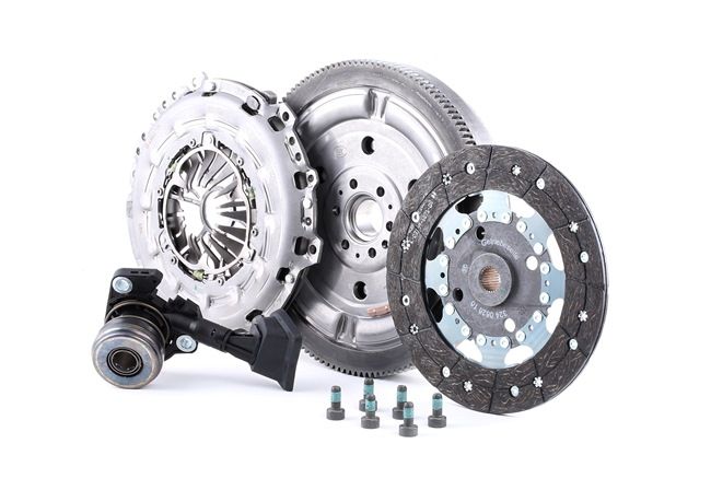 LuK 600 0143 00: Kit frizione con dispositivo disinnesto centrale, senza cuscinetto di guida, con volano, con kit bulloni/viti, Attrezzi speciali necessari per montaggio, Volano bimassa con sistema d'isteresi condotto BR 0241