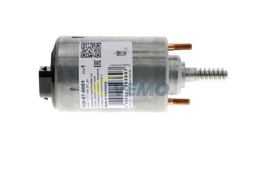 VEMO V20-87-0001: Accionador, excéntrica (carrera variable válvula) con junta, Unidad de control/software se debe actualizar, con brida roscada, Q+, calidad de primer equipo "HECHA EN ALEMANIA"