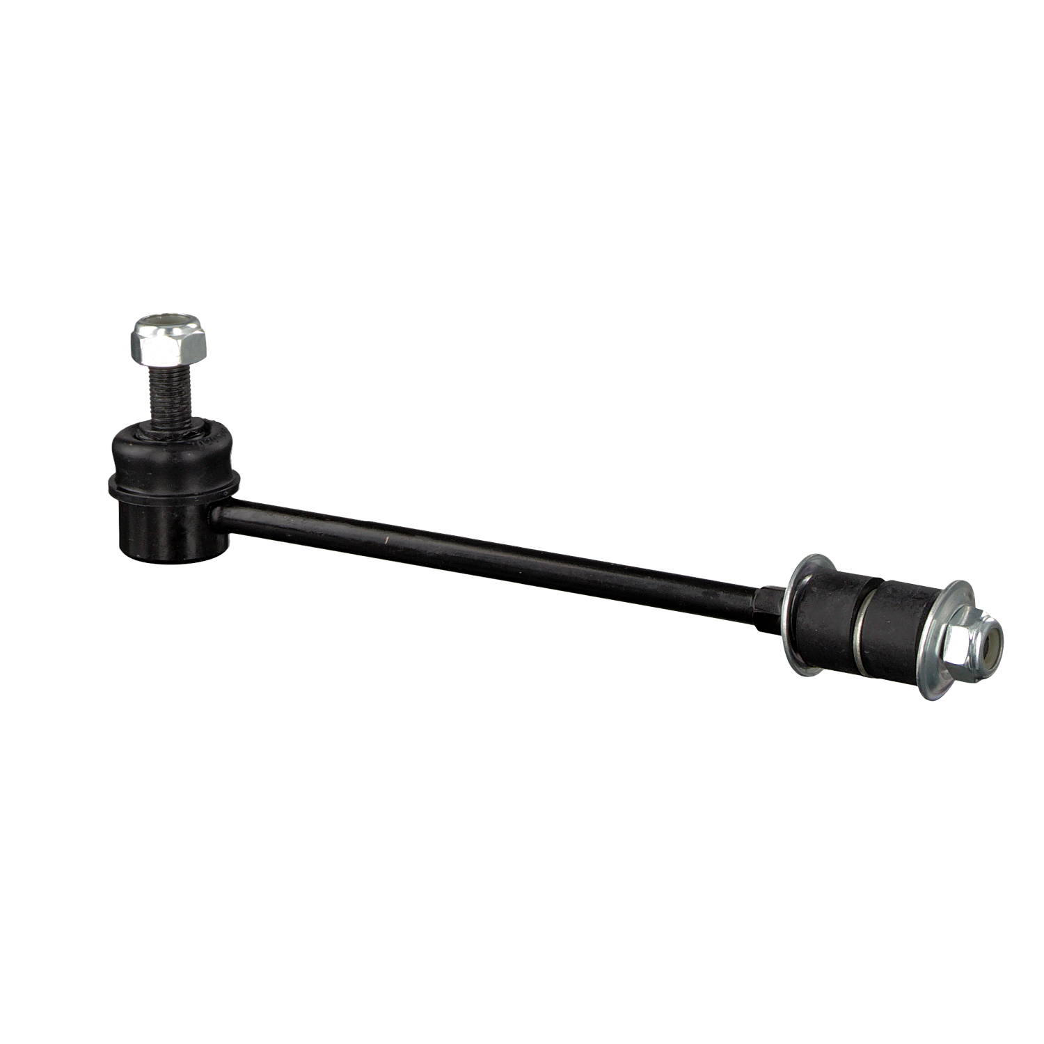 FEBI BILSTEIN 42586: Koppelstange Vorderachse links, Vorderachse rechts, 235mm, Stahl, mit Gummilagern, mit Unterlegscheiben