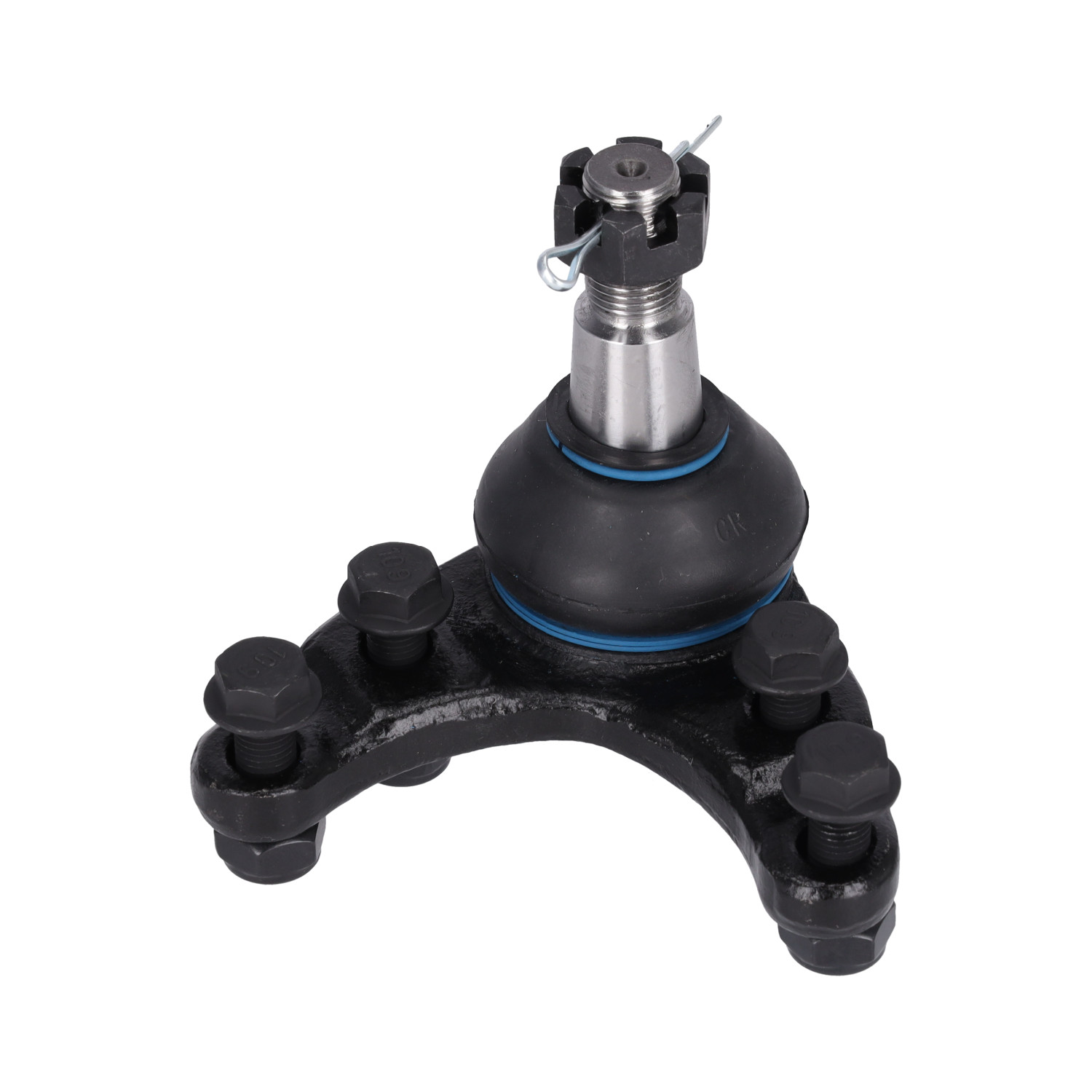 FEBI BILSTEIN 42444: Traggelenk Vorderachse links, unten, Vorderachse rechts, 19,5mm, mit Kronenmutter und Splint, mit Schrauben, mit Mutter