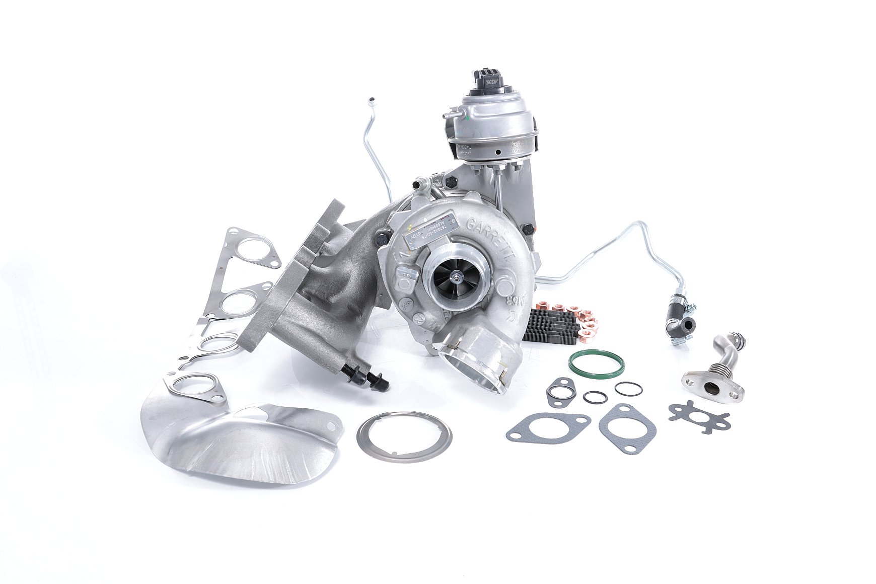 BTS TURBO T981395: Turboaggregat med oljetilledning, med oljefrånledning, med påbyggnads-/fästmaterial, TURBO SERVICE SET ORIGINAL