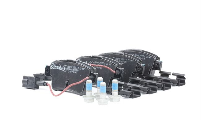 BREMBO P 23 142: Plăcuțe de frână PRIME LINE cu acceasorii, cu suruburi etrier, cu clema piston, cu tabla anti scartait