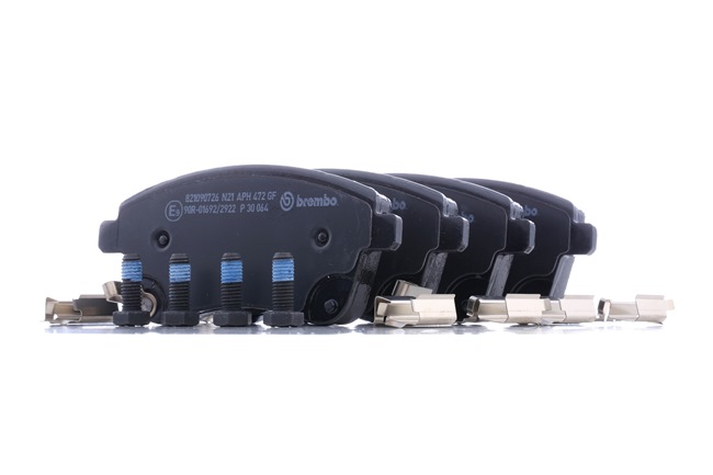 BREMBO P 30 064: Plăcuțe de frână PRIME LINE cu acceasorii, cu suruburi etrier, cu clema piston, cu tabla anti scartait