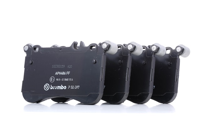 BREMBO P 50 097: Bremsbeläge PRIME LINE ohne Zubehör, mit Ausgleichsgewichten, mit Anti-Quietsch-Blech