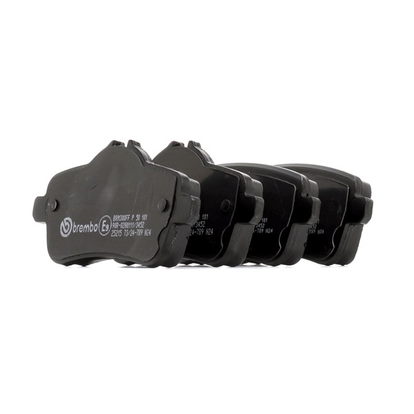 BREMBO P 50 101: Plăcuțe de frână PRIME LINE cu acceasorii, cu suruburi etrier, cu tabla anti scartait