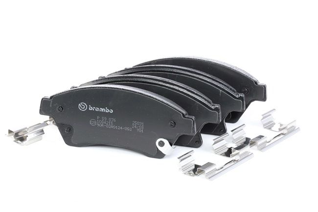 BREMBO P 59 076: Plăcuțe de frână PRIME LINE cu acceasorii, cu clema piston, cu tabla anti scartait