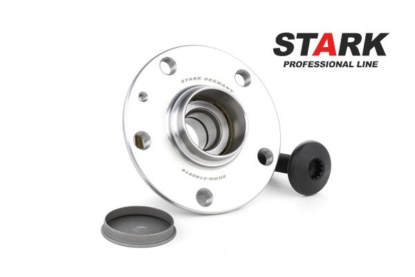 STARK SKWB-0180019: Zestaw łożysk koła Tylna oś po obydwu stronach, ze zintegrowanym magnet. pierścieniem nadajnika impulsów, z łożyskiem koła, ze śrubą, z nakładką ze smarem