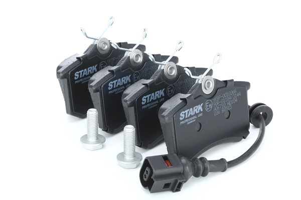 STARK SKBP-0010366: Juego de pastillas de freno Eje trasero, con accesorios, Chapa antichirridos