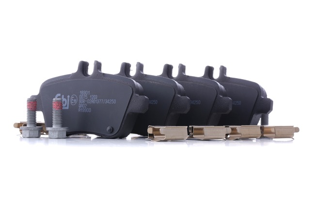 FEBI BILSTEIN 16901: Plăcuțe de frână puntea spate, cu material de prindere