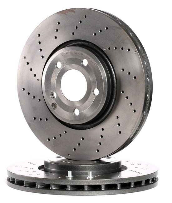 BREMBO 09.B742.51: Bremsscheibe Ø: 322mm, gelocht/innenbel., Ø: 322mm, beschichtet, mit Schrauben COATED DISC LINE