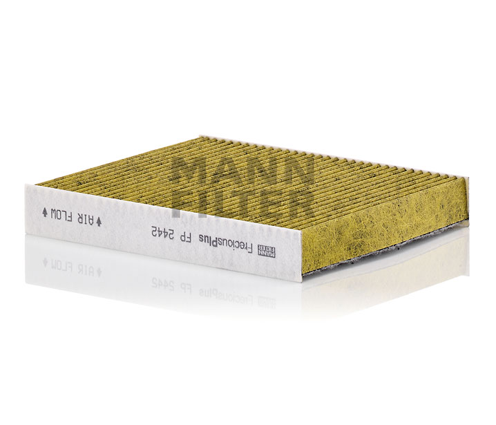 MANN-FILTER FP 2442: Suodatin, sisäilma Aktiivihiilisuodatin polyfenolilla, Antibakteerisella vaikutuksella, Hienotomusuodatin (PM 2.5), Sienenestovaikutuksella, Aktiivihiilisuodatin, FreciousPlus