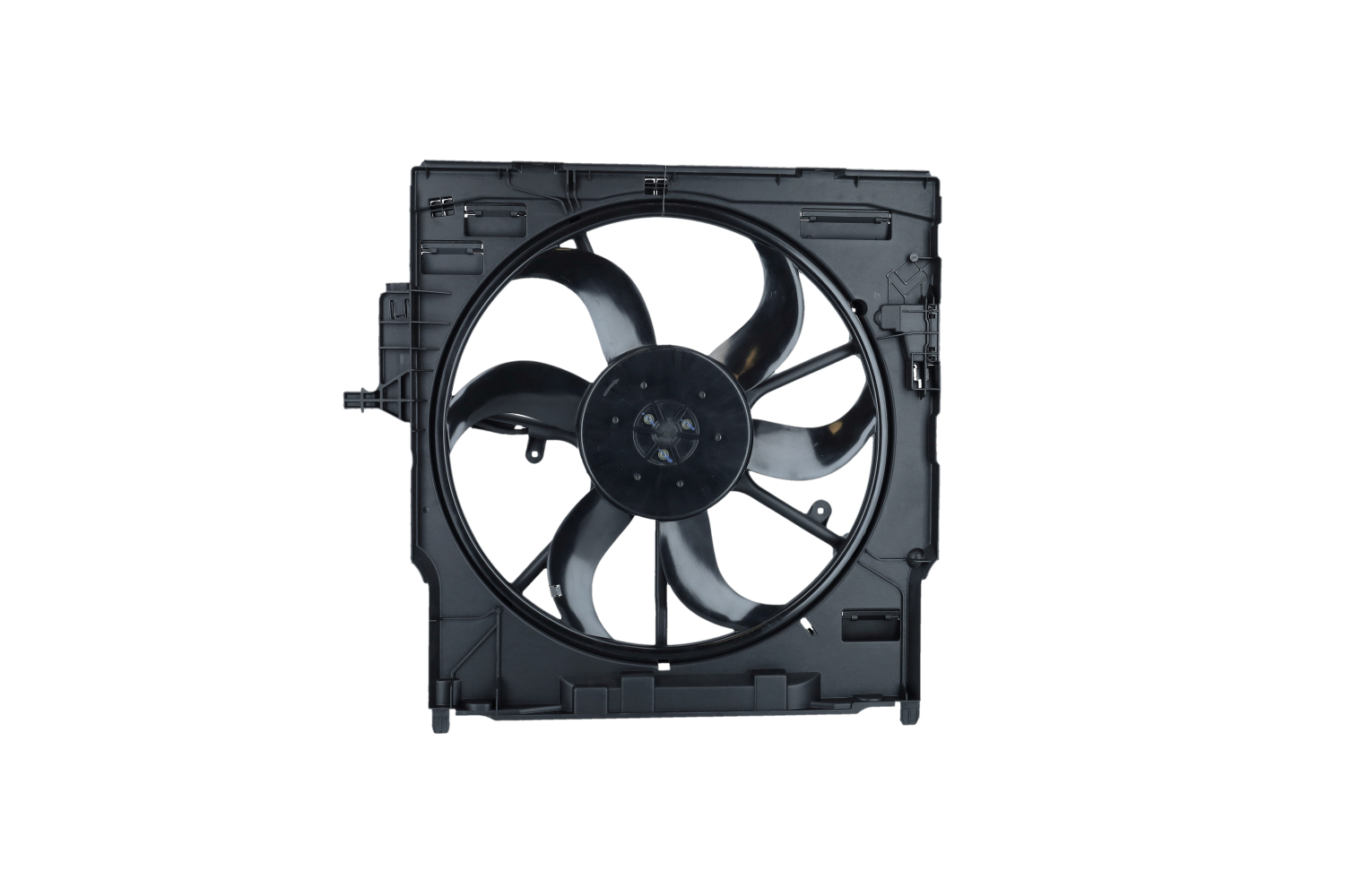 NRF 47587: Kühlerlüfter 510mm, mit Steuergerät, mit Kühlerlüfterrahmen (Zarge), bürstenloser Motor