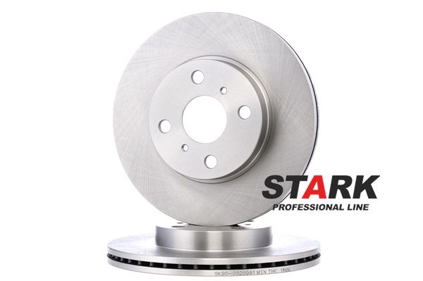 STARK SKBD-0020061: Remschijf Vooras, Ø: 255mm, Geventileerd, Gietijzer, Ø: 255mm, Geen coating, Zonder schroeven