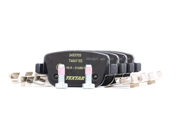 TEXTAR 2453703: Bremsbeläge Q+ mit Zubehör, mit Bremssattelschrauben