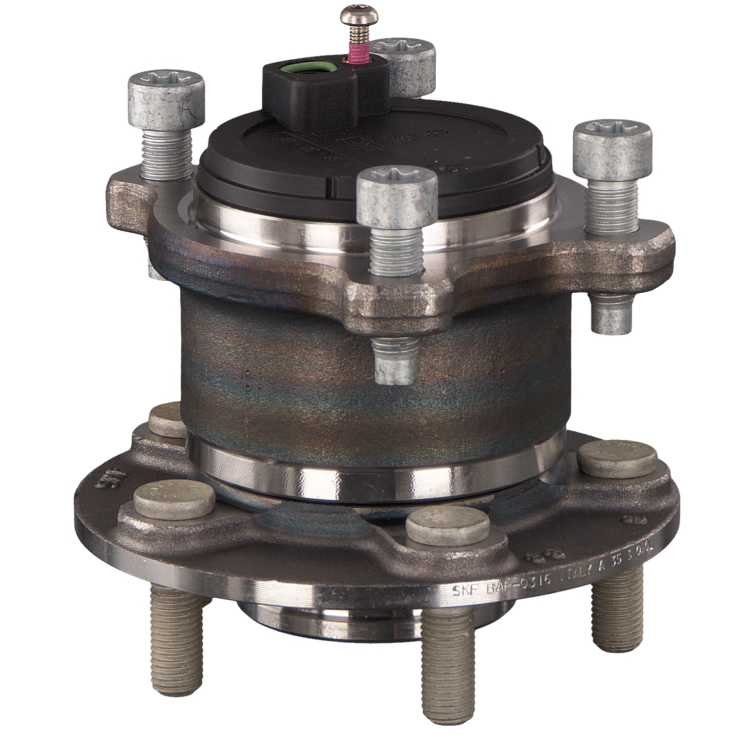 FEBI BILSTEIN 44889: Juego de cojinete de rueda Eje trasero izquierda, Eje trasero, derecha, con material de montaje/fijación, Rodamiento integrado en buje de rueda, con anillo sensor magnético incorporado, con anillo sensor ABS