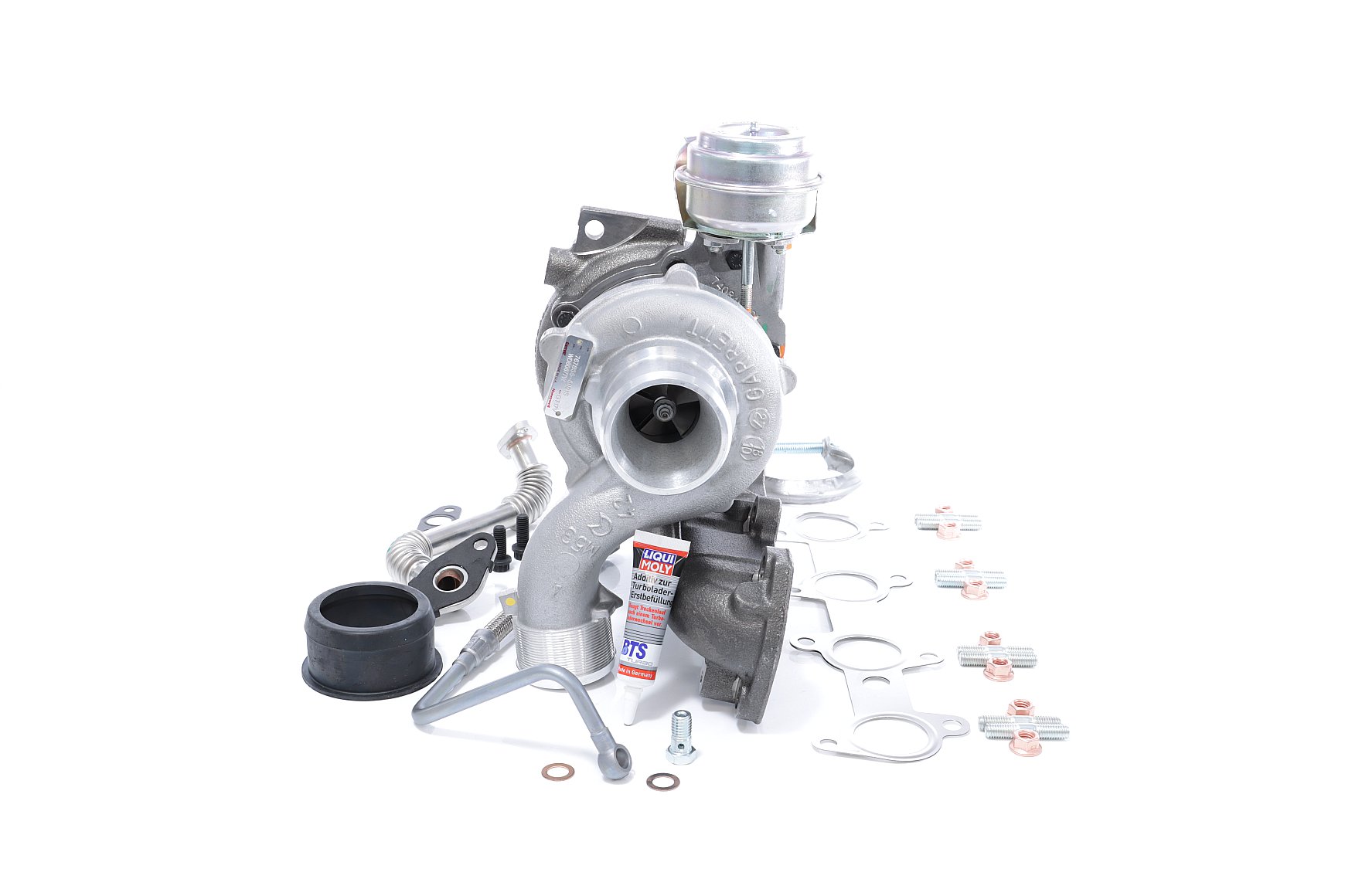 BTS TURBO T981265: Turbolader mit Ölzulaufleitung, mit Ölablaufleitung, mit Anbau-/Befestigungsmaterial TURBO SERVICE SET ORIGINAL