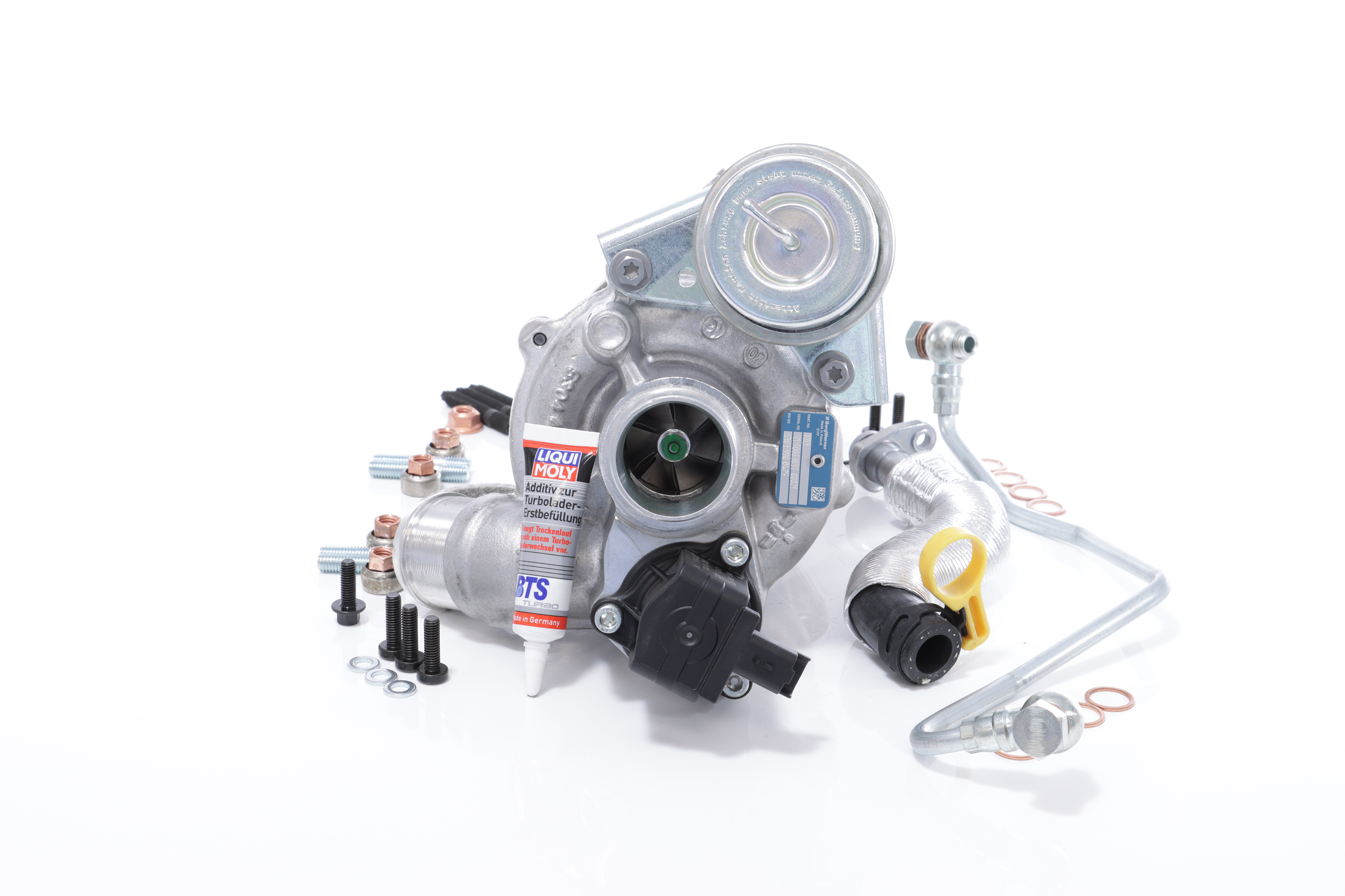 BTS TURBO T981340: Turbolader mit Ölzulaufleitung, mit Ölablaufleitung, mit Anbau-/Befestigungsmaterial TURBO SERVICE SET ORIGINAL