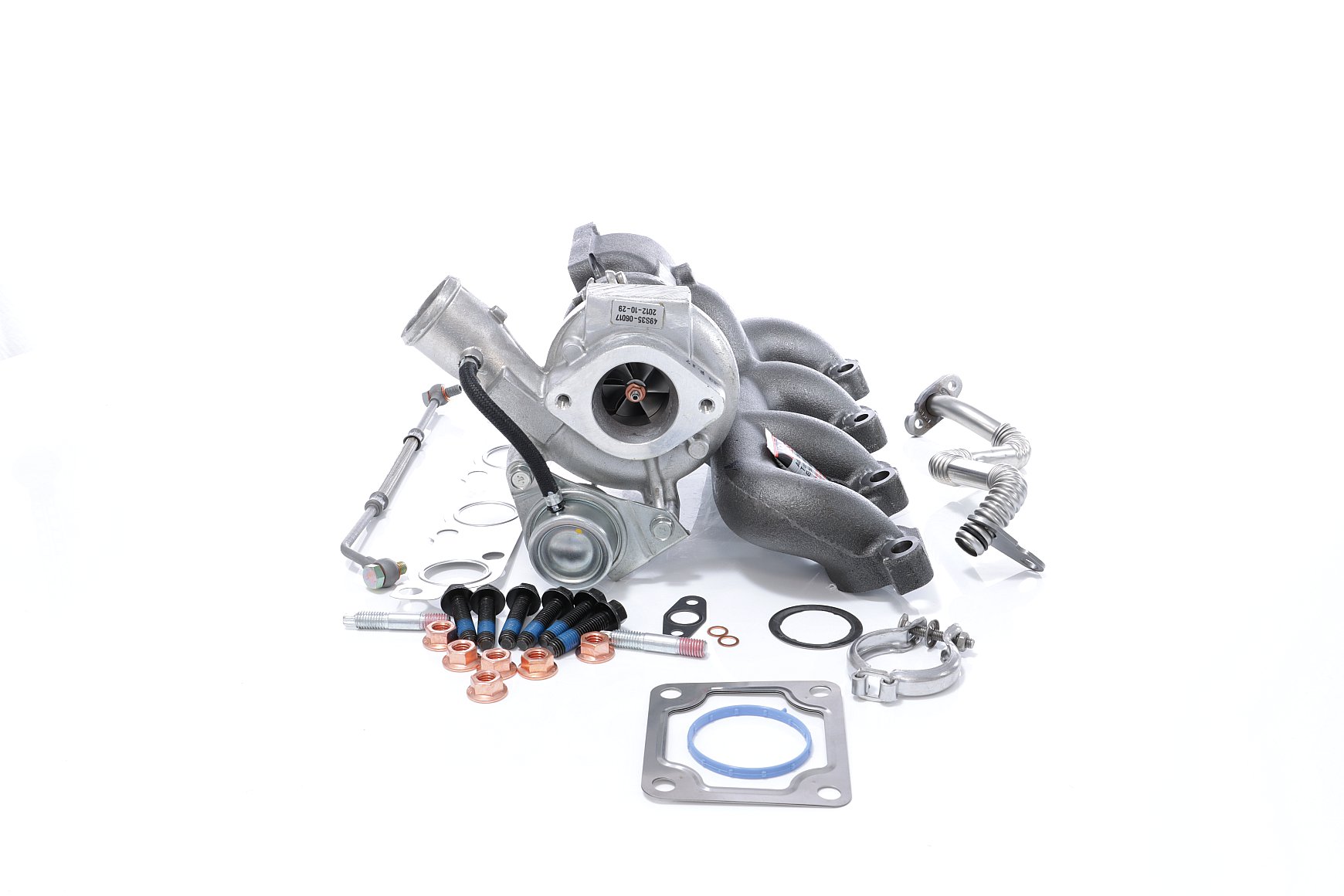 BTS TURBO T981391: Turbolader mit Ölzulaufleitung, mit Ölablaufleitung, mit Anbau-/Befestigungsmaterial TURBO SERVICE SET ORIGINAL