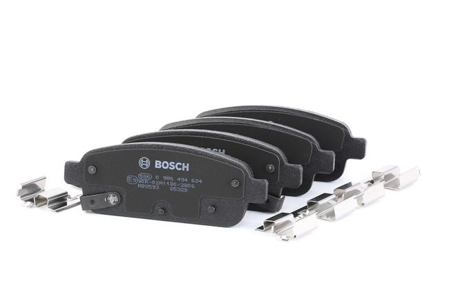 BOSCH 0 986 494 634: Juego de pastillas de freno Chapa antichirridos, con instrucciones de montaje