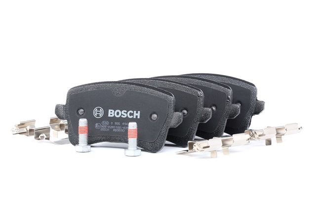 BOSCH 0 986 494 637: Juego de pastillas de freno con instrucciones de montaje, Chapa antichirridos, con tornillos