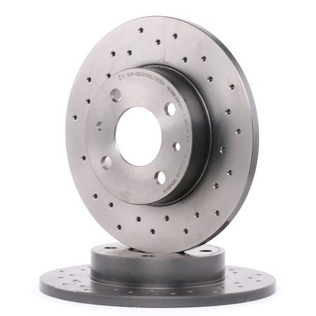 BREMBO 08.5085.1X: Disque de frein Ø: 240mm, plein, perforé, Ø: 240mm, revêtu, avec vis/boulons XTRA LINE