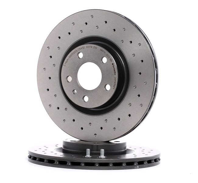 BREMBO 09.4939.2X: Brzdový kotouč R: 284mm, děrováno / vnitřně větráno, R: 284mm, nátěr, se šrouby XTRA LINE