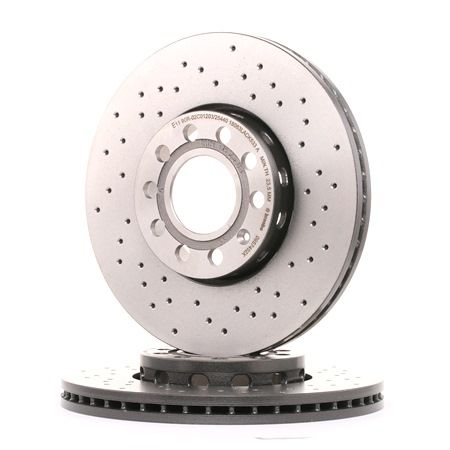 BREMBO 09.5745.2X: Brzdový kotúč Ø: 288mm, dierované/s vnútorným chladením, Ø: 288mm, potiahnutá, so skrutkami XTRA LINE