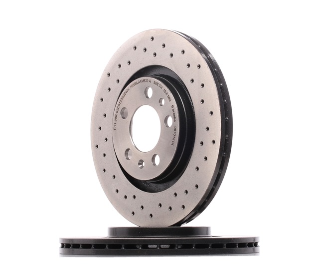 BREMBO 09.7012.1X: Brzdový kotúč Ø: 280mm, dierované/s vnútorným chladením, Ø: 280mm, potiahnutá, so skrutkami XTRA LINE