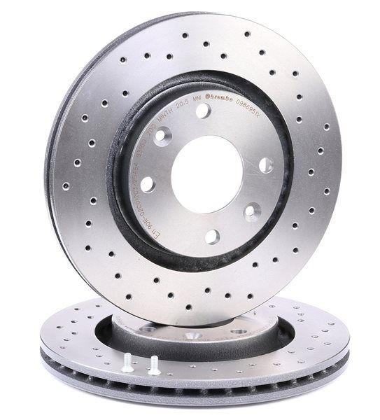 BREMBO 09.8695.1X: Féktárcsa Ø: 266mm, iyuggatott/belső hűtésű, Ø: 266mm, bevonatolt, csavarokkal XTRA LINE