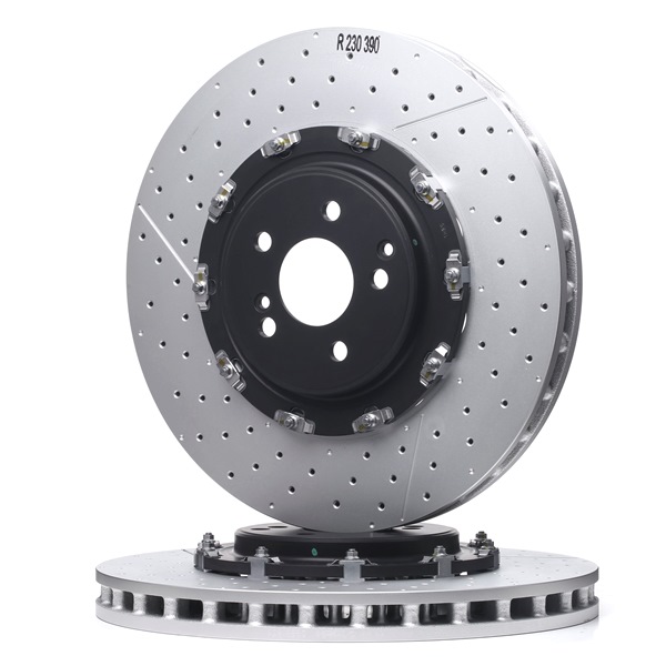 BREMBO 09.9313.33: Stabdžių diskas Ø: 390mm, vidinis ventiliavimas, su įrėža / perforuota, dviejų dalių stabdžių diskas, Aliumininė stabdžių disko apsauga, Ø: 390mm, padengta, su varžtais TWO-PIECE FLOATING DISCS LINE
