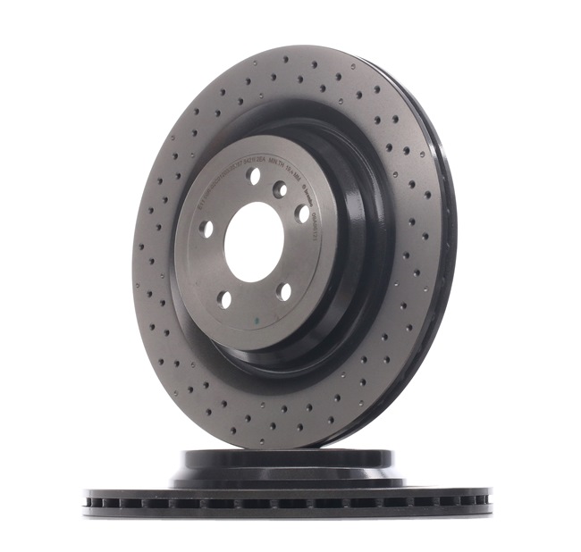BREMBO 09.A961.21: Remschijf Ø: 345mm, geperforeerd/interne ventilatie, Ø: 345mm, Gecoat, Met schroeven COATED DISC LINE