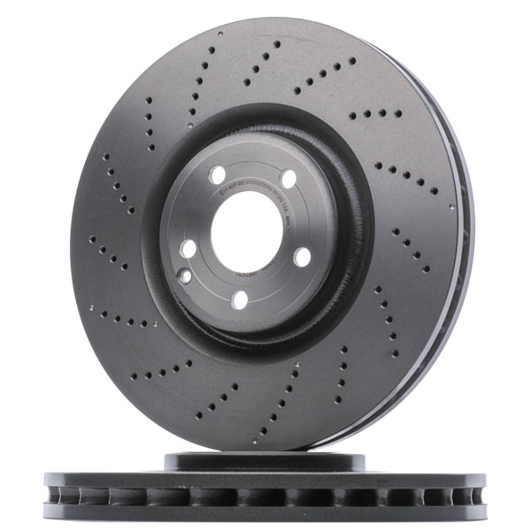BREMBO 09.B747.51: Tarcza hamulcowa Ø: 360[mm], perforowany / wentylowany wewnętrznie, Ø: 360[mm], pokryty, ze śrubami COATED DISC LINE