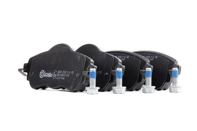 BREMBO P 61 105: Piduriklotsid PRIME LINE koos lisadega, koos pidurisadula kruvidega, koos kokkusurumisvastase plekiga