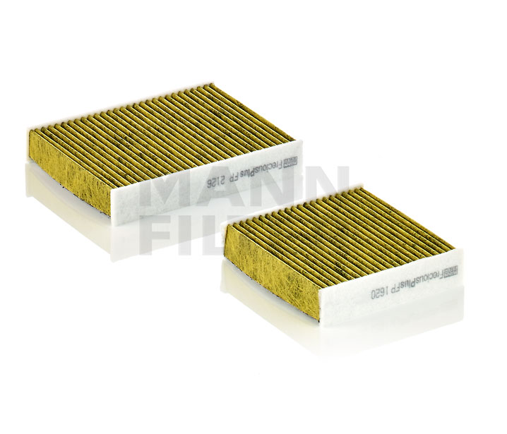 MANN-FILTER FP 21 000-2 Innenraumfilter Aktivkohlefilter mit Polyphenol, mit antibakterieller Wirkung, Feinstaubfilter (PM 2.5), mit fungizider Wirkung, Aktivkohlefilter, FreciousPlus