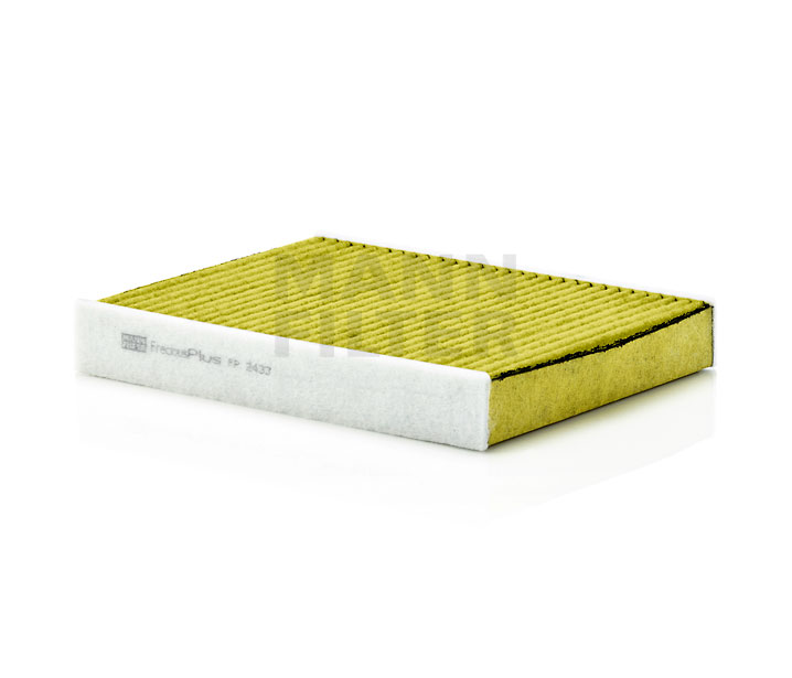 MANN-FILTER FP 2433: Filter, salongiõhk Aktiivsöefilter polüfenooliga, bakterivastase toimega, Peentolmufilter (PM 2.5), fungitsiidse toimega, Aktiivsöefilter, FreciousPlus