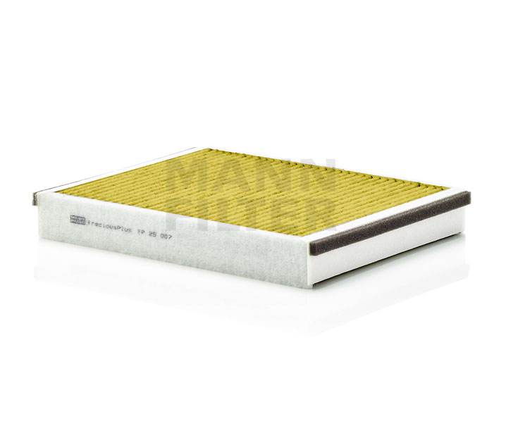 MANN-FILTER FP 25 007 Innenraumfilter Aktivkohlefilter mit Polyphenol, mit antibakterieller Wirkung, Feinstaubfilter (PM 2.5), mit fungizider Wirkung, Aktivkohlefilter, FreciousPlus