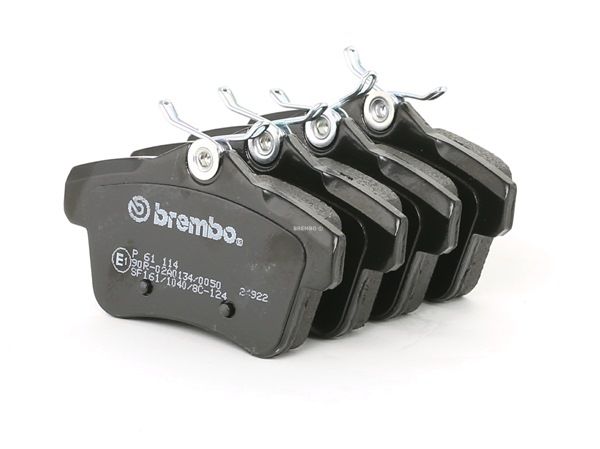 BREMBO P 61 114: Jarrupalat, levyjarru PRIME LINE Tarvikkeilla, Jarrusatulan ruuveilla, Huudonvaimennuspellillä