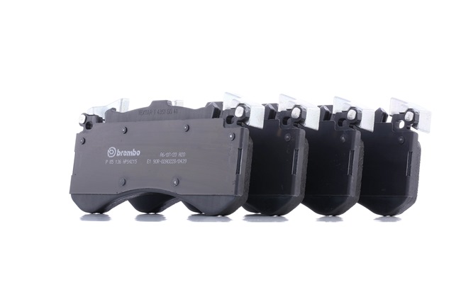 BREMBO P 85 136: Plăcuțe de frână fara accesorii, cu greutati de echilibrare, cu tabla anti scartait, PRIME LINE - Ring