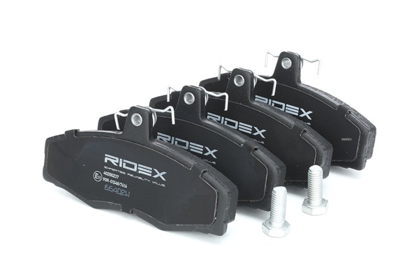 RIDEX 402B0237: Bremsbeläge Vorderachse, mit Feder, mit Anti-Quietsch-Blech