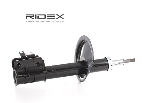 RIDEX 854S1056: Stoßdämpfer Vorderachse links, Gasdruck, Federbein, Dämpfer mit Zuganschlagfeder