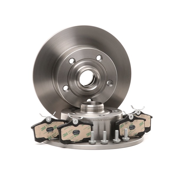 STARK SKBK-1090034: Kit de discos de freno y pastillas Eje trasero, Ø: 245mm, macizo, sin apoyo