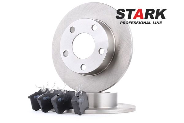 STARK SKBK-1090051: Kit de discos de freno y pastillas Eje trasero, Ø: 245mm, macizo