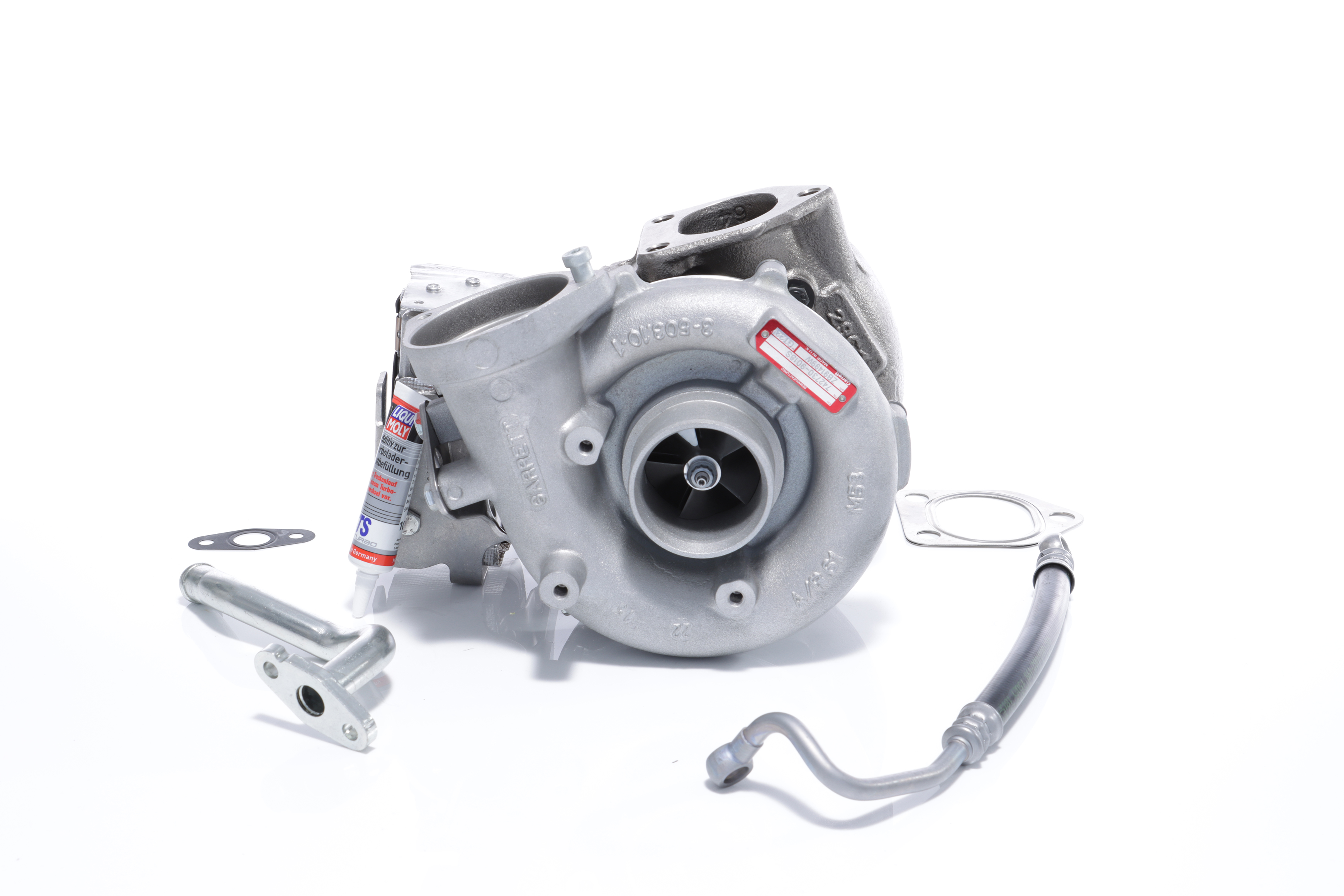 BTS TURBO T981125BL: Turbosuflantă cu material de atașare/fixare, cu conducta alimentare ulei, cu conducta scurgere ulei, cu instructiuni montaj