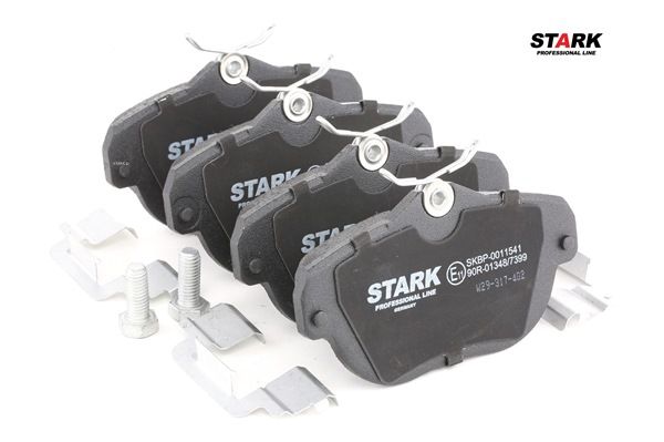 STARK SKBP-0011541: Juego de pastillas de freno Eje trasero, con muelle, Chapa antichirridos