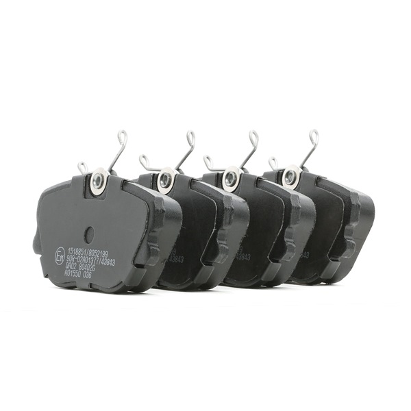 RIDEX 402B0833: Bremsbeläge Vorderachse, mit Zubehör, mit Bremssattelschrauben