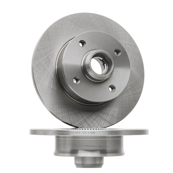 RIDEX 82B1102: Disco de freno Eje trasero, Ø: 225,5mm, macizo, Hierro fundido, Ø: 225,5mm, sin recubrimiento, con buje de rueda