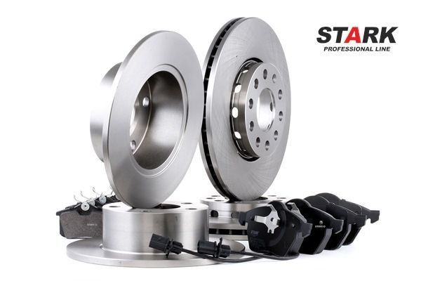 STARK SKBK-1090175: Kit de discos de freno y pastillas Eje trasero, Eje delantero, Ø: 288, 245mm, ventilado, macizo