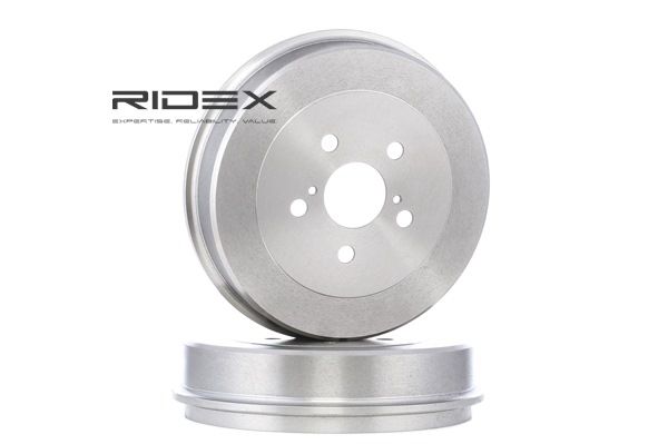 RIDEX 123B0053: Bremstrommel Hinterachse, 266,5mm, ohne Radbefestigungsbolzen, ohne integriertes Radlager, ohne ABS-Sensorring