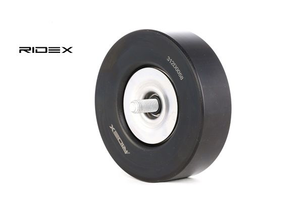 RIDEX 312D0058: Szíjtárcsa / vezetőgörgő, hosszbordás szíj Ø: 90mm, Ø: 90mm, csavarral